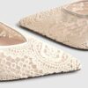 Cream Crochet Slingback Heels