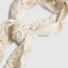 Cream Crochet Triangle Scarf