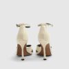 Cream Cross Over Strap Heeled Sandals