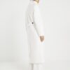Cream Double Breasted Funnel Neck Coat