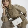 Cream Embossed Monogram Cross Body Bag