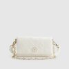 Cream Embossed Monogram Cross Body Bag
