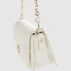 Cream Embossed Monogram Cross Body Bag