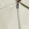 Cream Faux Leather Bubble Hem Bomber Jacket