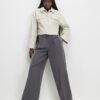 Cream Faux Leather Cropped Overshirt