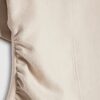 Cream Faux Suede Short Sleeve Ruched Side Top