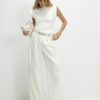 Cream Fitted Knit Sleeveless Top
