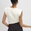 Cream Fitted Knit Sleeveless Top