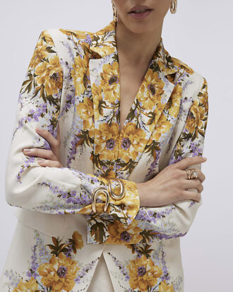 Cream Floral Blazer