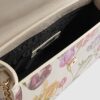 Cream Floral Charm Tote Bag