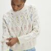 Cream Floral Embroidered Jumper