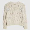 Cream Floral Embroidered Jumper