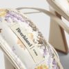 Cream Floral Heeled Sandals