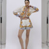 Cream Floral Print Belted Shorts