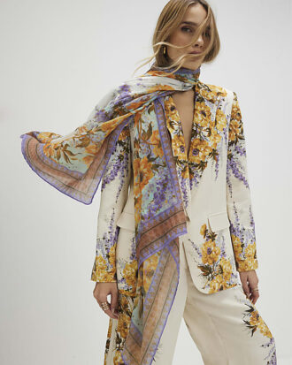 Cream Floral Printed Scarf Cream Floral Printed Scarf