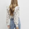 Cream Floral Ruffle Detail Blouse