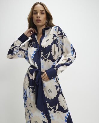 Cream Floral Shirt Dress