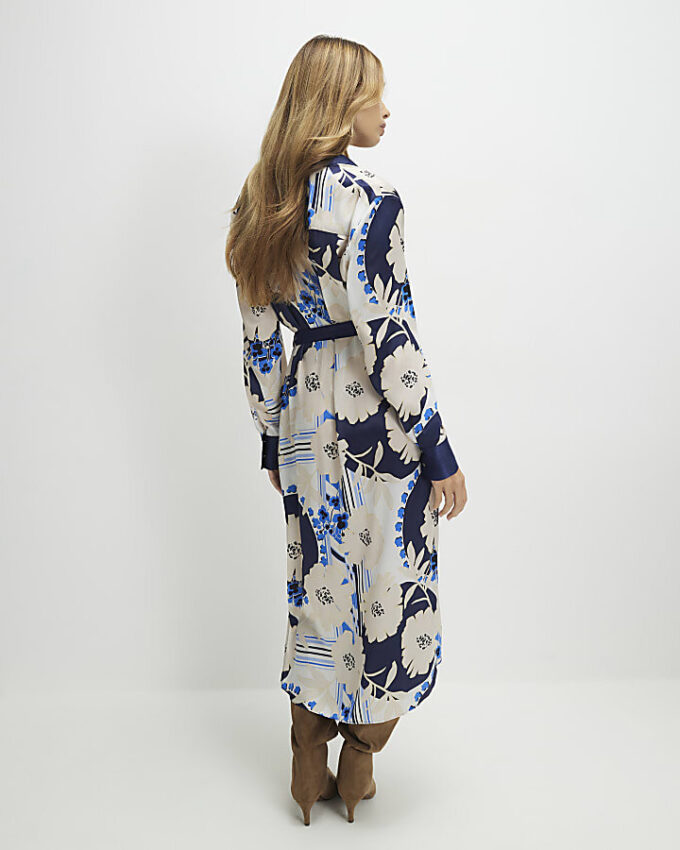 Cream Floral Shirt Dress