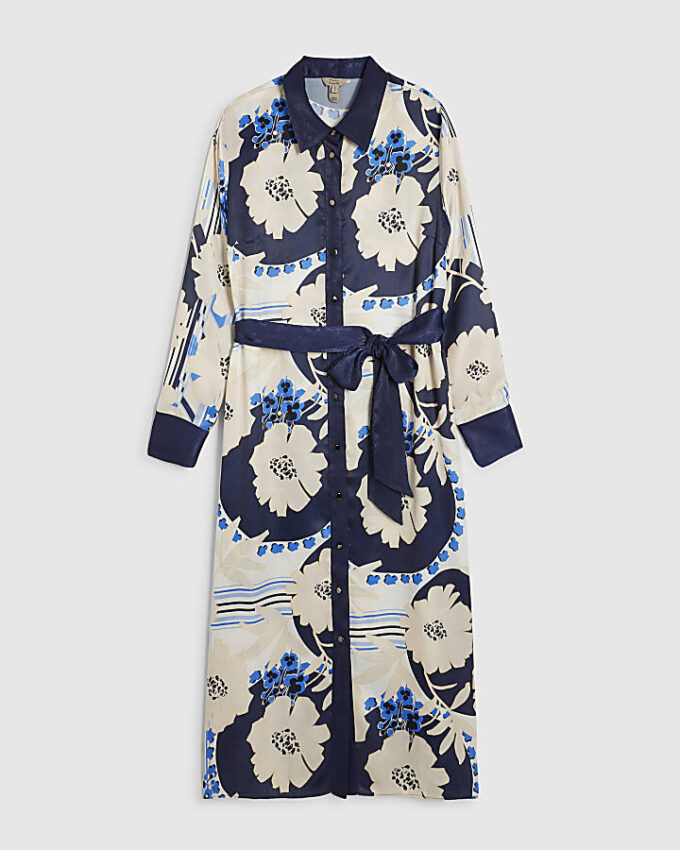 Cream Floral Shirt Dress