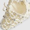 Cream Flower Pearl Beaded Grab Bag