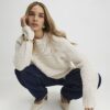 Cream Fringe Hem Rib Jumper