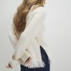 Cream Fringe Hem Rib Jumper