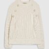 Cream Fringe Hem Rib Jumper