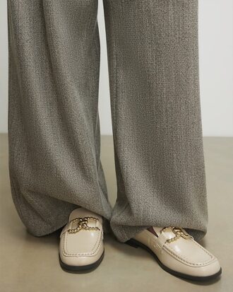 Cream Gold Trim Loafers