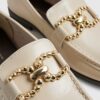 Cream Gold Trim Loafers