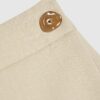 Cream Herringbone Button Detail Wrap Skort