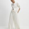 Cream Knitted Bobble Sleeve Cardigan