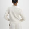 Cream Knitted Bobble Sleeve Cardigan
