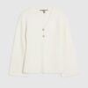 Cream Knitted Button Detail Cardigan