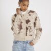 Cream Knitted Cow Print Cardigan