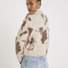 Cream Knitted Cow Print Cardigan