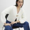 Cream Knitted Gold Detail Cardigan