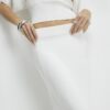 Cream Knitted Midi Skirt