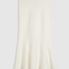 Cream Knitted Midi Skirt