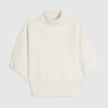 Cream Knitted Puff Sleeve Top