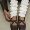 Cream Knitted Ribbed Leg Warmers