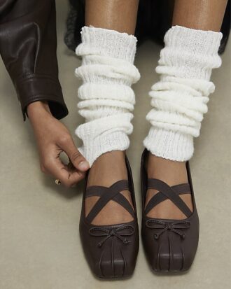 Cream Knitted Ribbed Leg Warmers Cream Knitted Ribbed Leg Warmers