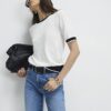 Cream Knitted Tipped Top