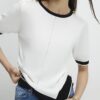 Cream Knitted Tipped Top