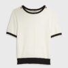 Cream Knitted Tipped Top