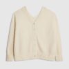 Cream Knitted V Neck Cardigan