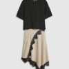 Cream Lace Hybrid T-Shirt Maxi Dress