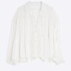 Cream Lace Mix Long Sleeve Shirt