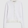 Cream Lace Trim Cardigan