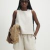 Cream Linen Blend Shorts
