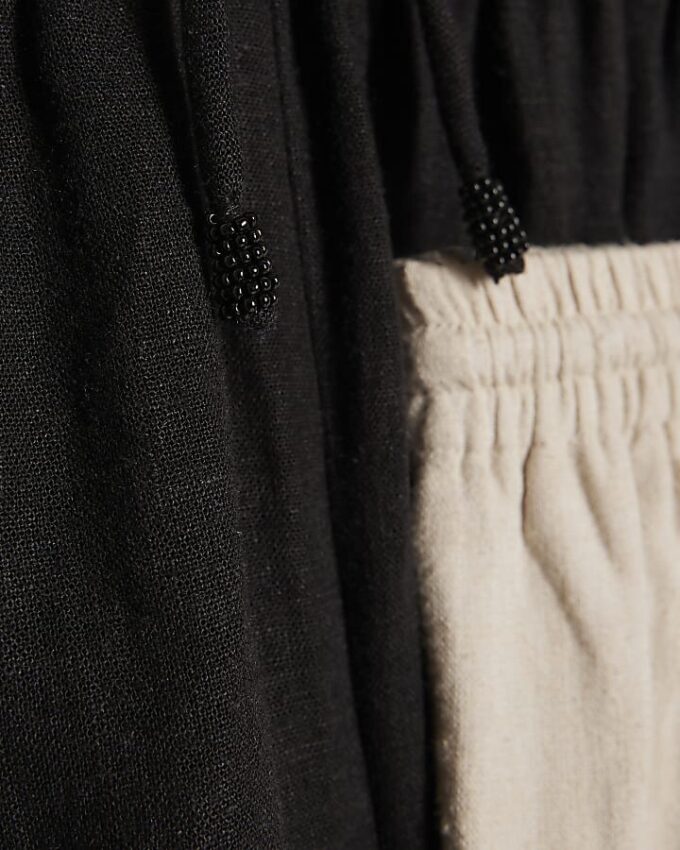 Cream Linen Blend Shorts